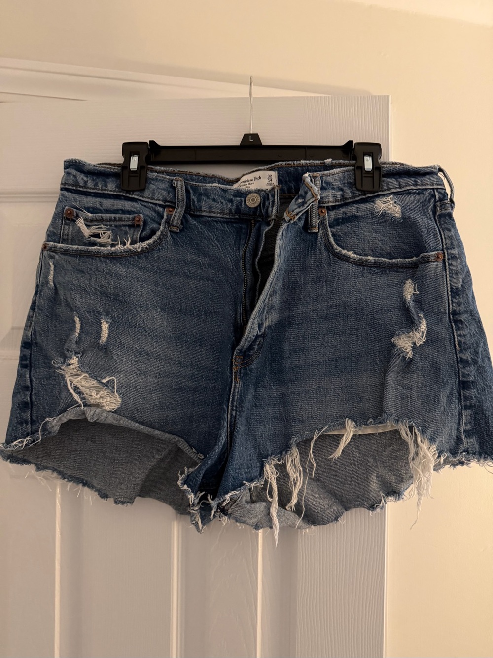 Abercrombie & Fitch Distressed Denim Cutoff Shorts - Blue